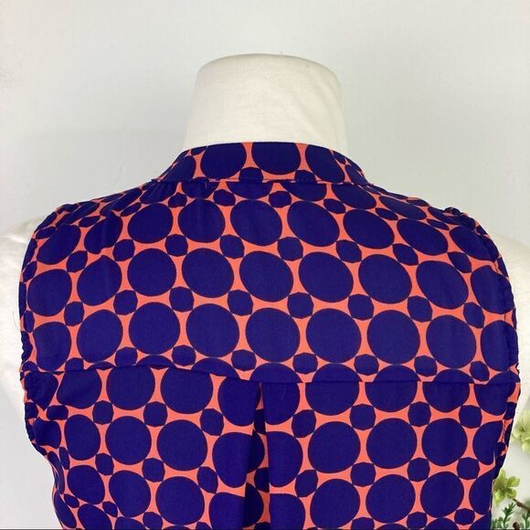 PAPERMOON blouse | purple orange | size small | sleeveless | stitch fix - Picture 7 of 11